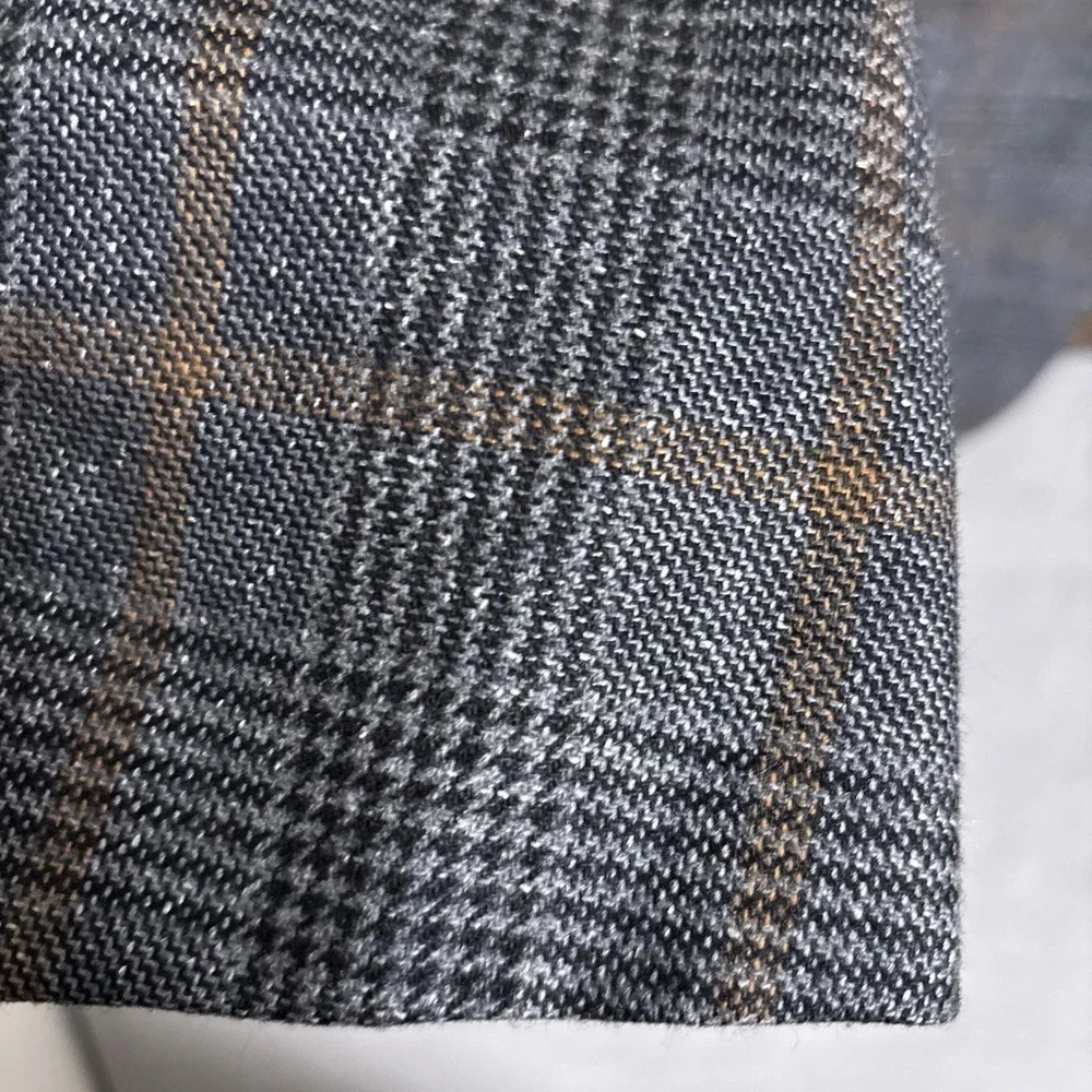 Isaia Sport Coat 44L Gray Glen Check Cashmere Silk Gregory Blazer 54 Italy